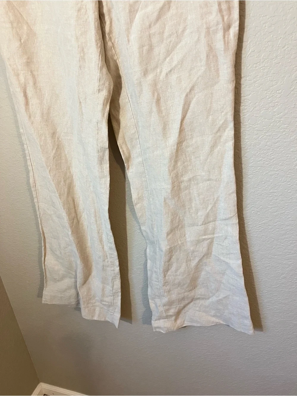 LOFT Women’s Size 6 100% Linen Pants Natural Beige Coastal Quiet Luxury